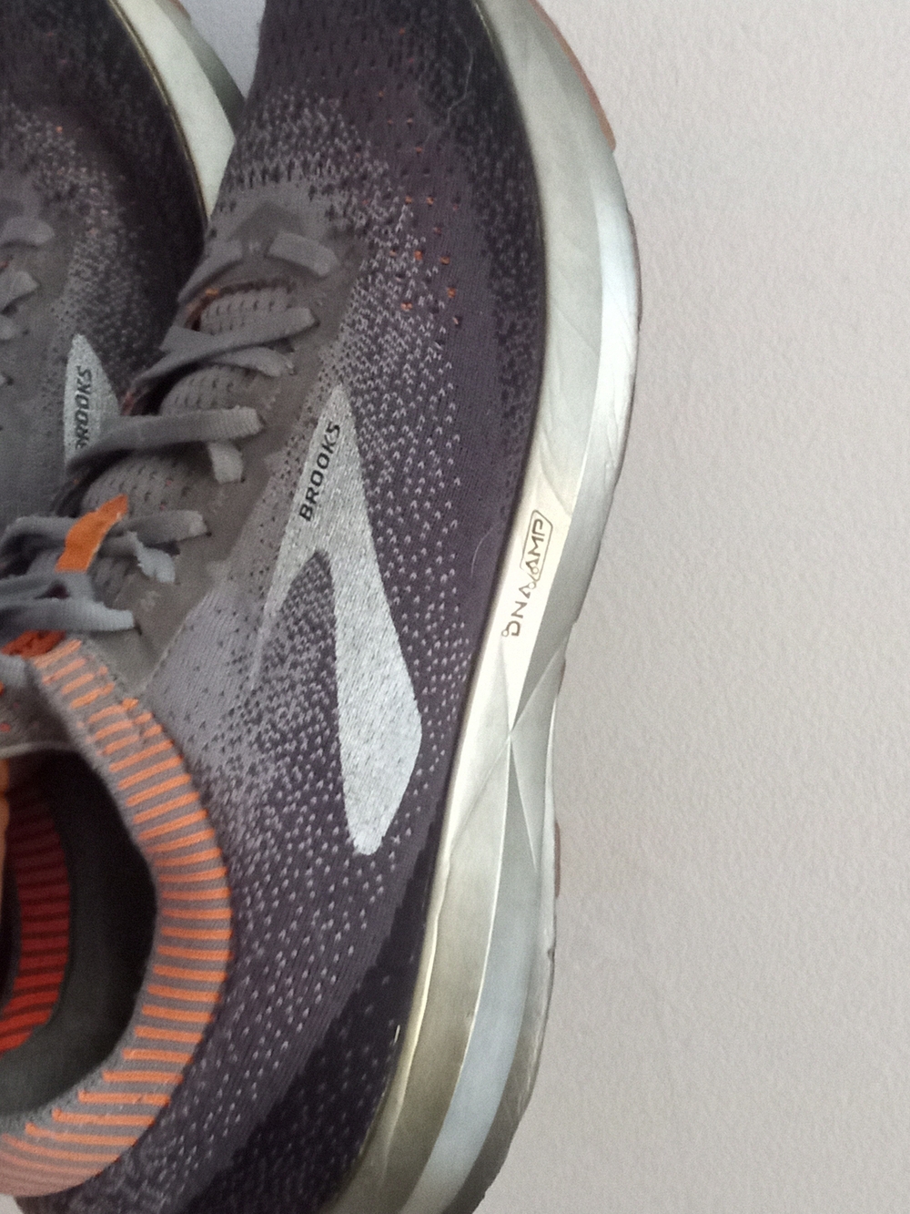 Brooks Men’s Gray Running Shoes with Orange Accents